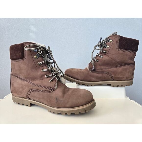 Cloud Nine Sheepskin Brown Leather Lace-Up Winter Boots | Men’s Size 9 Warm main image 10
